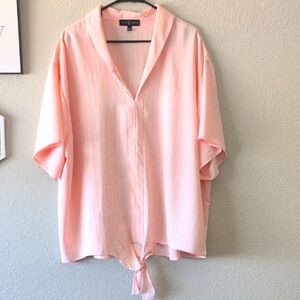 NWOT Fred David Peach Oversized Button Down Shirt - Women's 2X